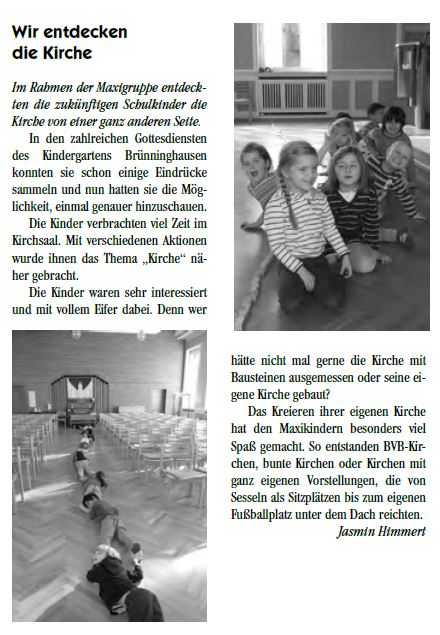 Beispiel aus der Arbeit des Kindergartens Brünninghausen